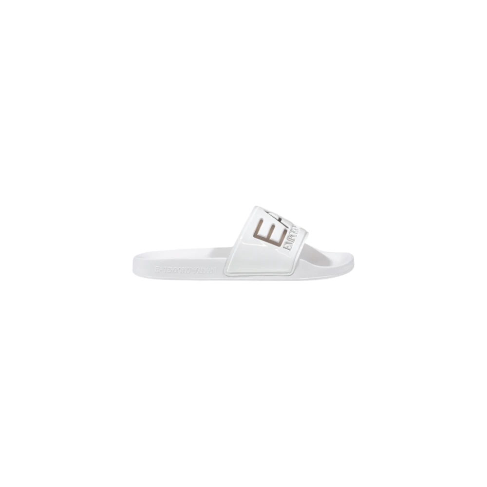 Emporio Armani Ea7 Women's White Plain Pvc Slip-On Slippers