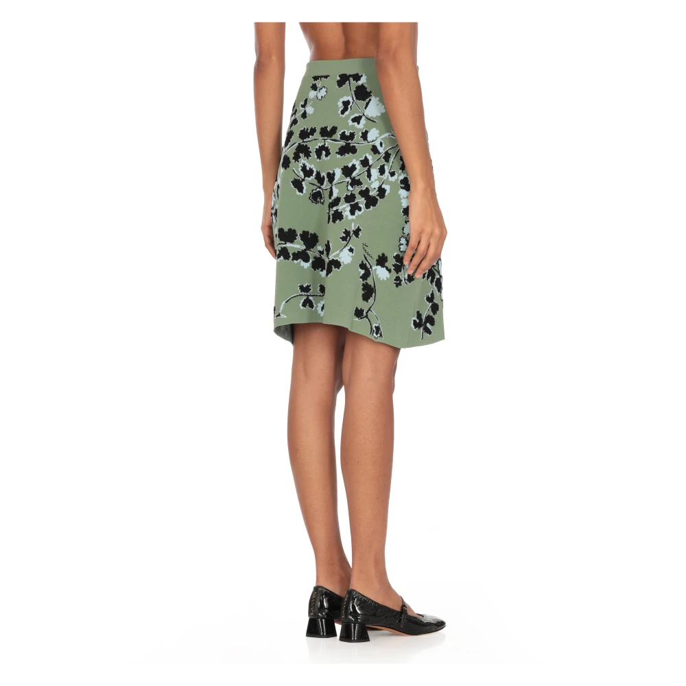 Lanvin Bloemenpatroon Elastische Taille Rok Green Dames