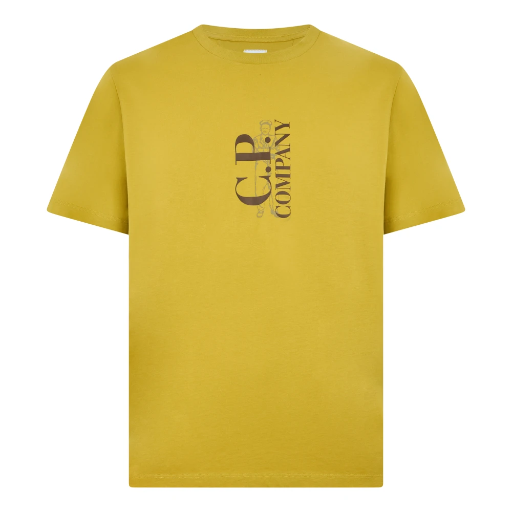 C.p. Company Men's Yellow T-Shirts, S, Crew-Neck T-Shirt