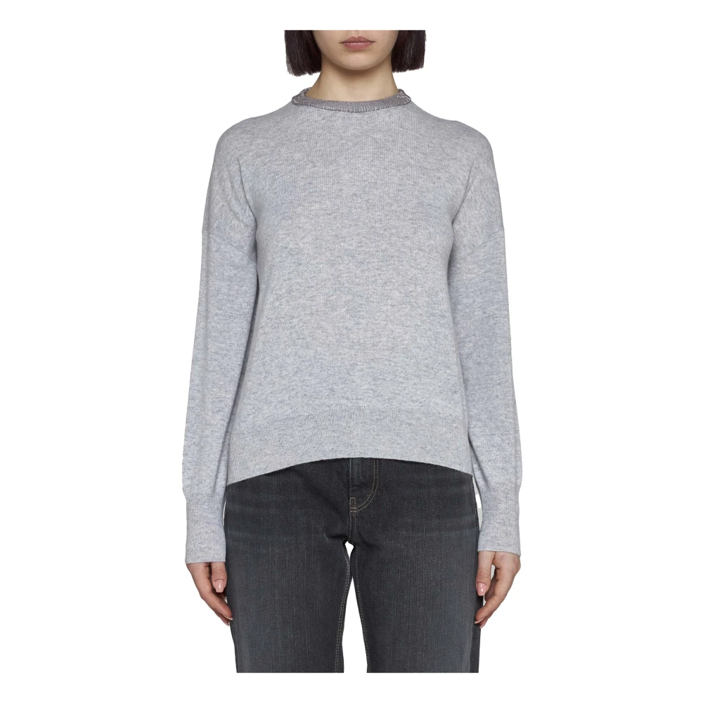 BRUNELLO CUCINELLI Luxe Truien voor Mannen en Vrouwen Gray Dames