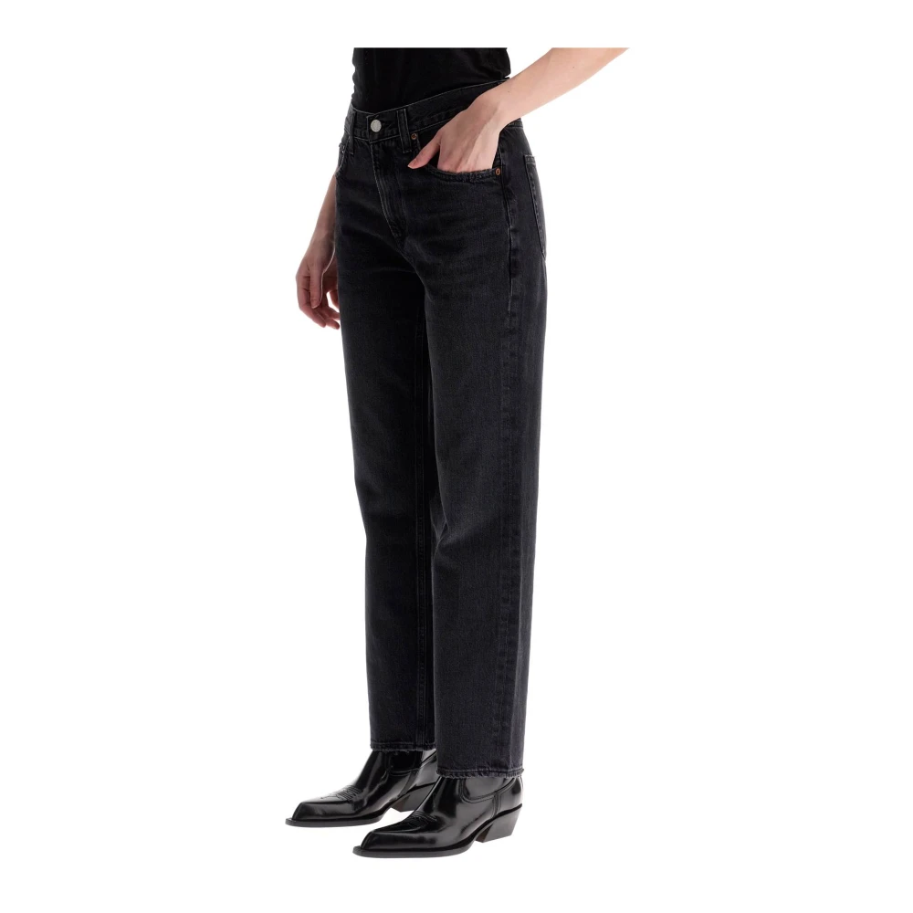 Agolde Valen Cropped Jeans Black Dames