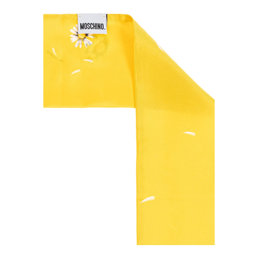 Moschino Zijden sjaal met bloemenpatroon Yellow Dames