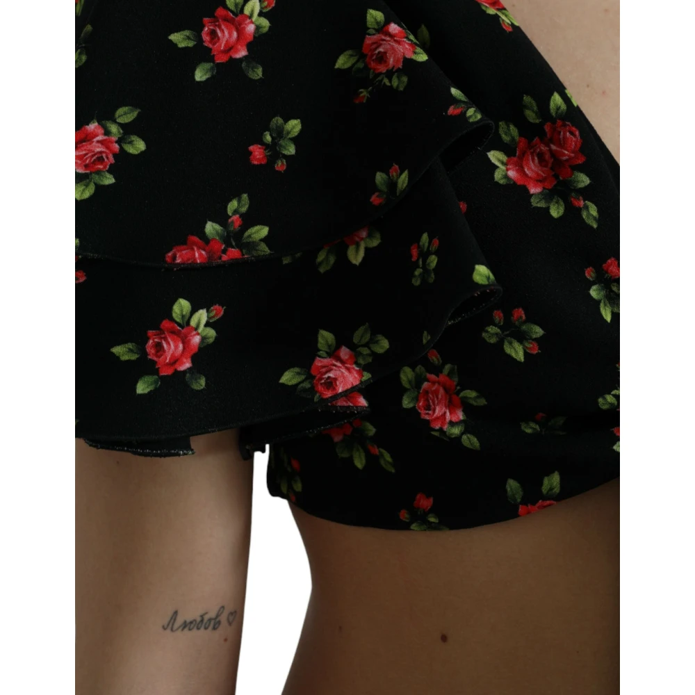 Dolce & Gabbana Bloemenprint Crop Top Luxe Mode Black Dames
