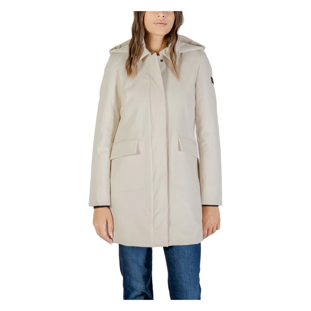 Peuterey Hooded Blazer With Front Pockets - Female - Parkas - White - L - Coats - Image 3