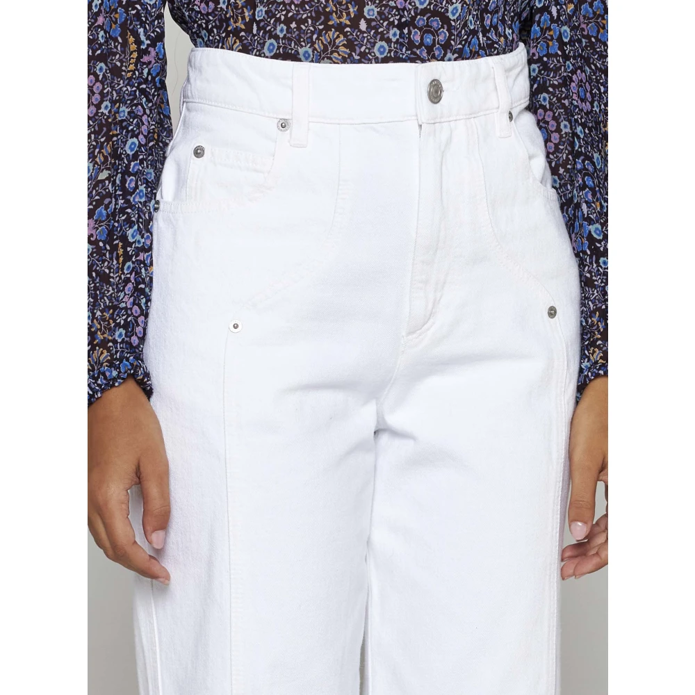 Isabel Marant Étoile Witte Straight-Leg Katoenen Jeans White Dames