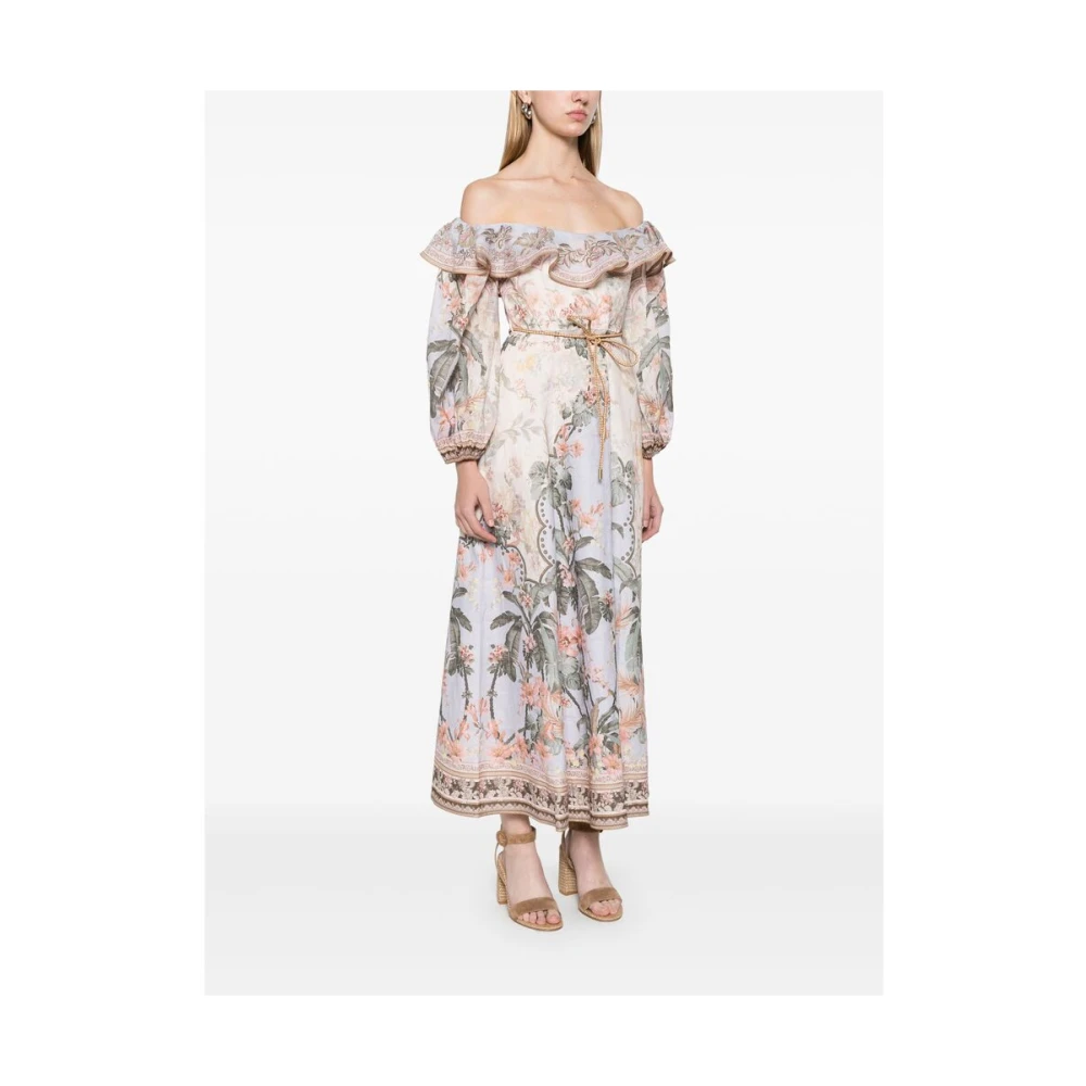 Zimmermann Bloemen Off-Shoulder Jurk Multicolor Dames