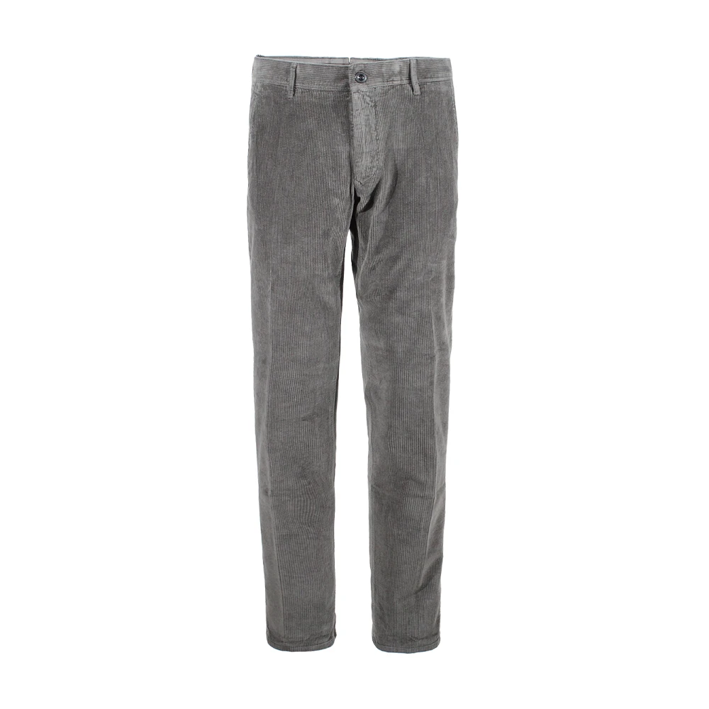 Incotex Ribfluwelen Broek Antraciet Italië Stijl Gray Heren