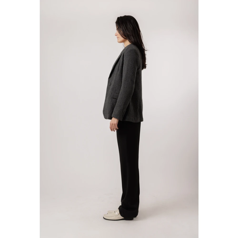 Momoni Pied-de-Poule Blazer in Zwart Grijs Gray Dames