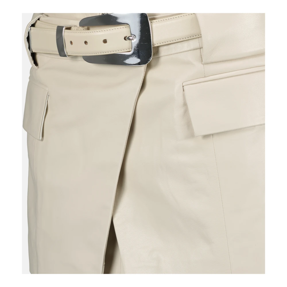 IRO Beige Leren Rok Yori Beige Dames