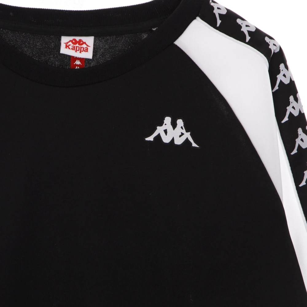 Kappa Heren Lichtgewicht Crewneck Sweatshirt Zwart Wit Black Heren