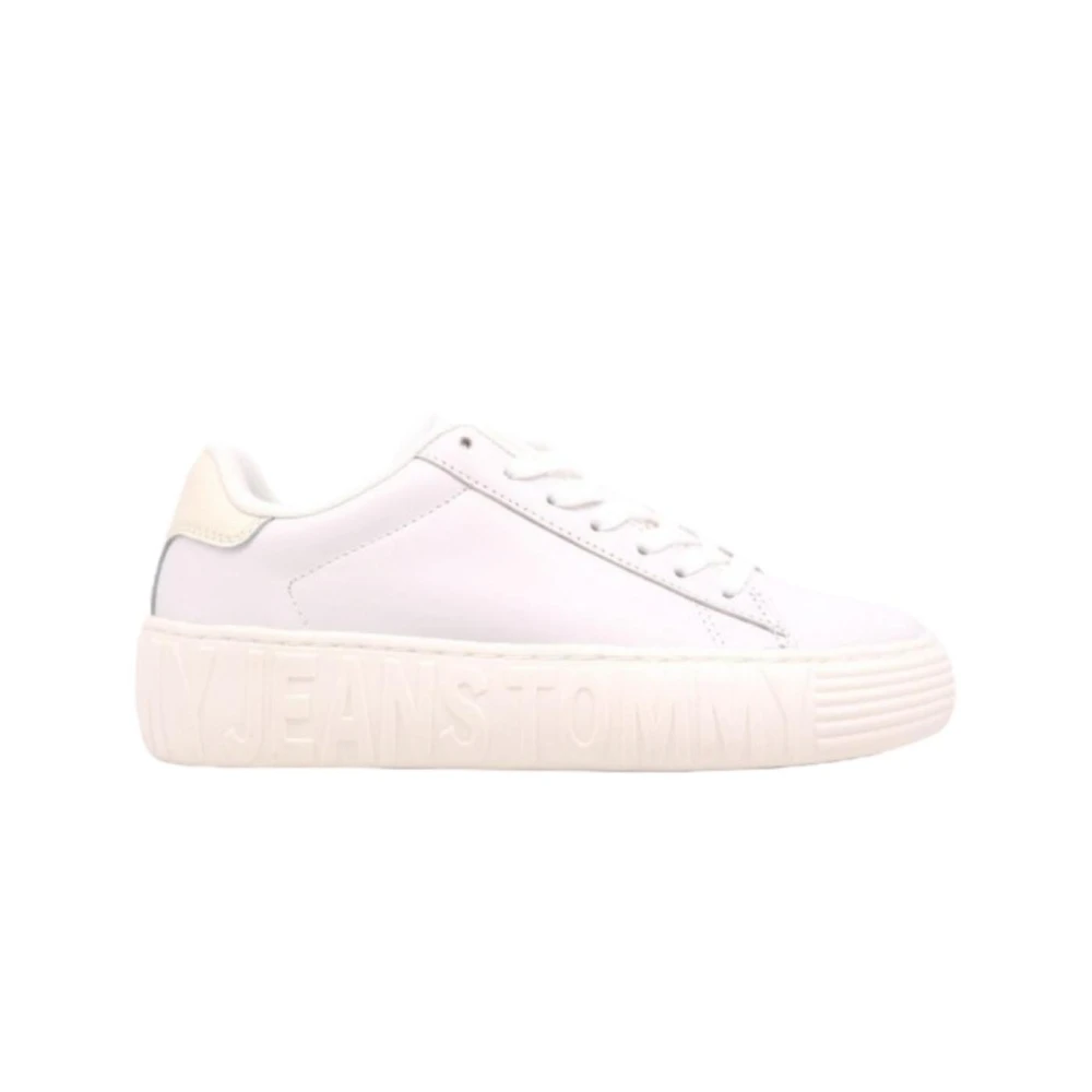 Tommy Hilfiger Women's Beige Sneakers, 4 Uk, New Cupsole