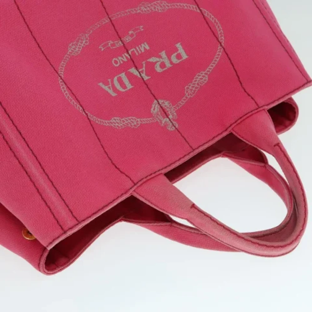 Prada Vintage Pre-owned Canvas handbags Pink Dames