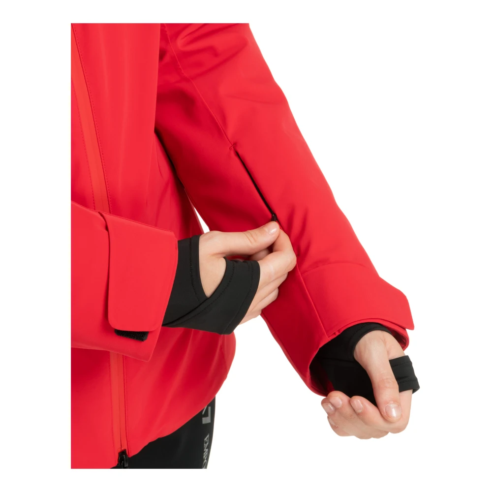 Emporio Armani EA7 7 Ski Jas met Capuchon Red Dames
