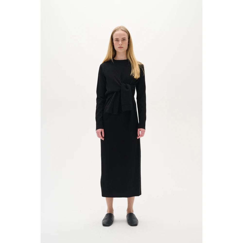 InWear Gebreide Jurk met Kasjmier en Wol Black Dames