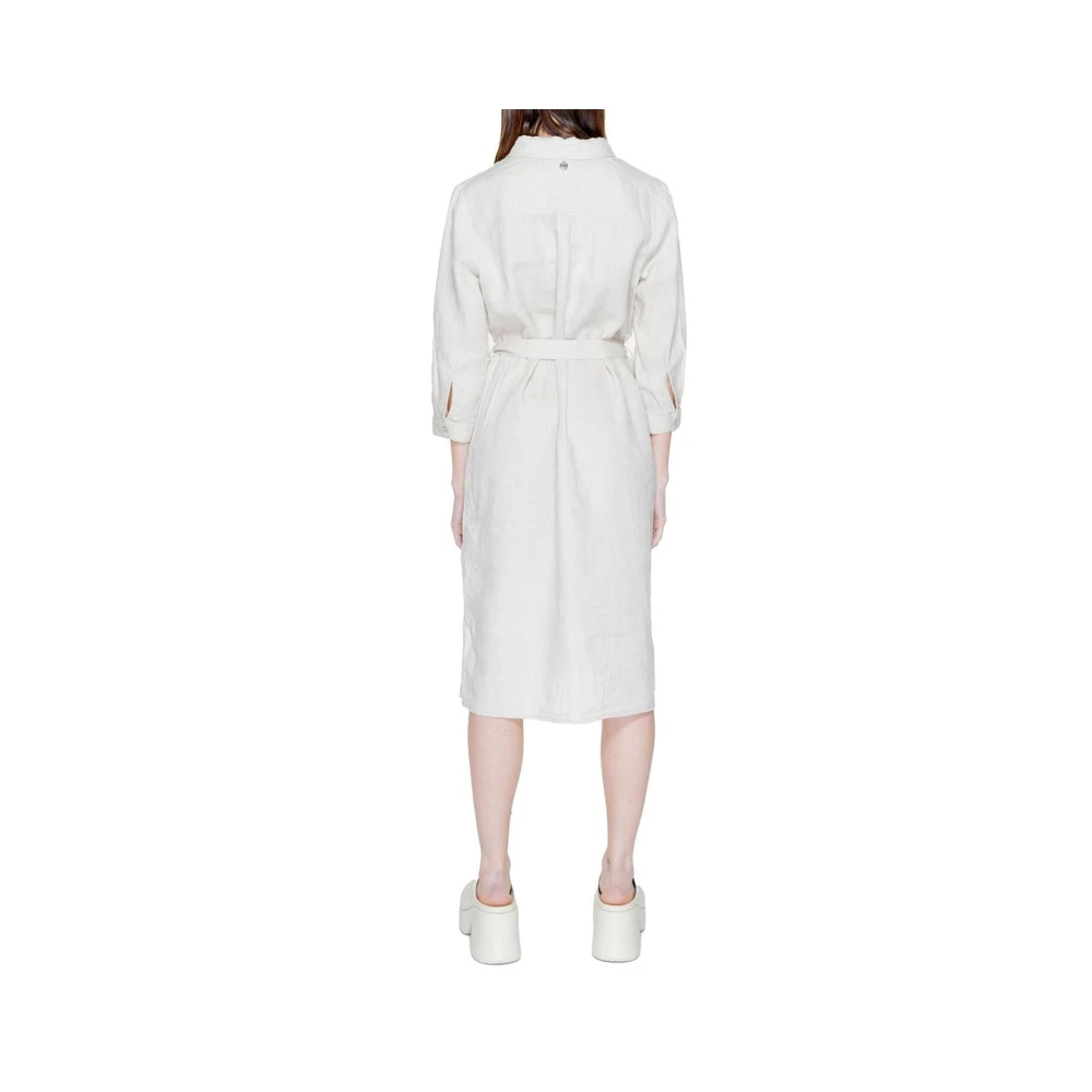 Street One Linnen Lange Jurk Lente Zomer Collectie Beige Dames