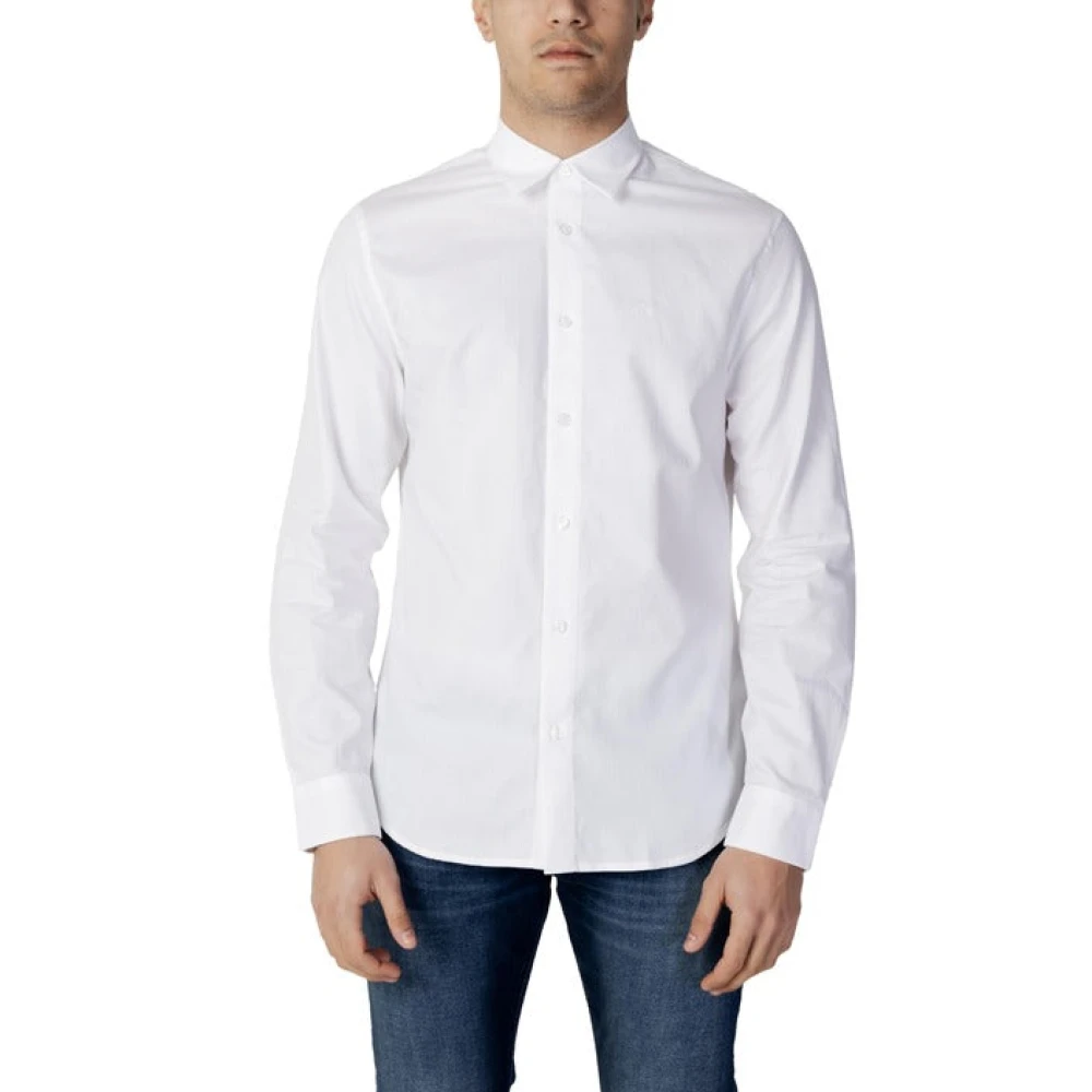 Armani Exchange Men's White Formal Shirts,, Shirt Heren Large