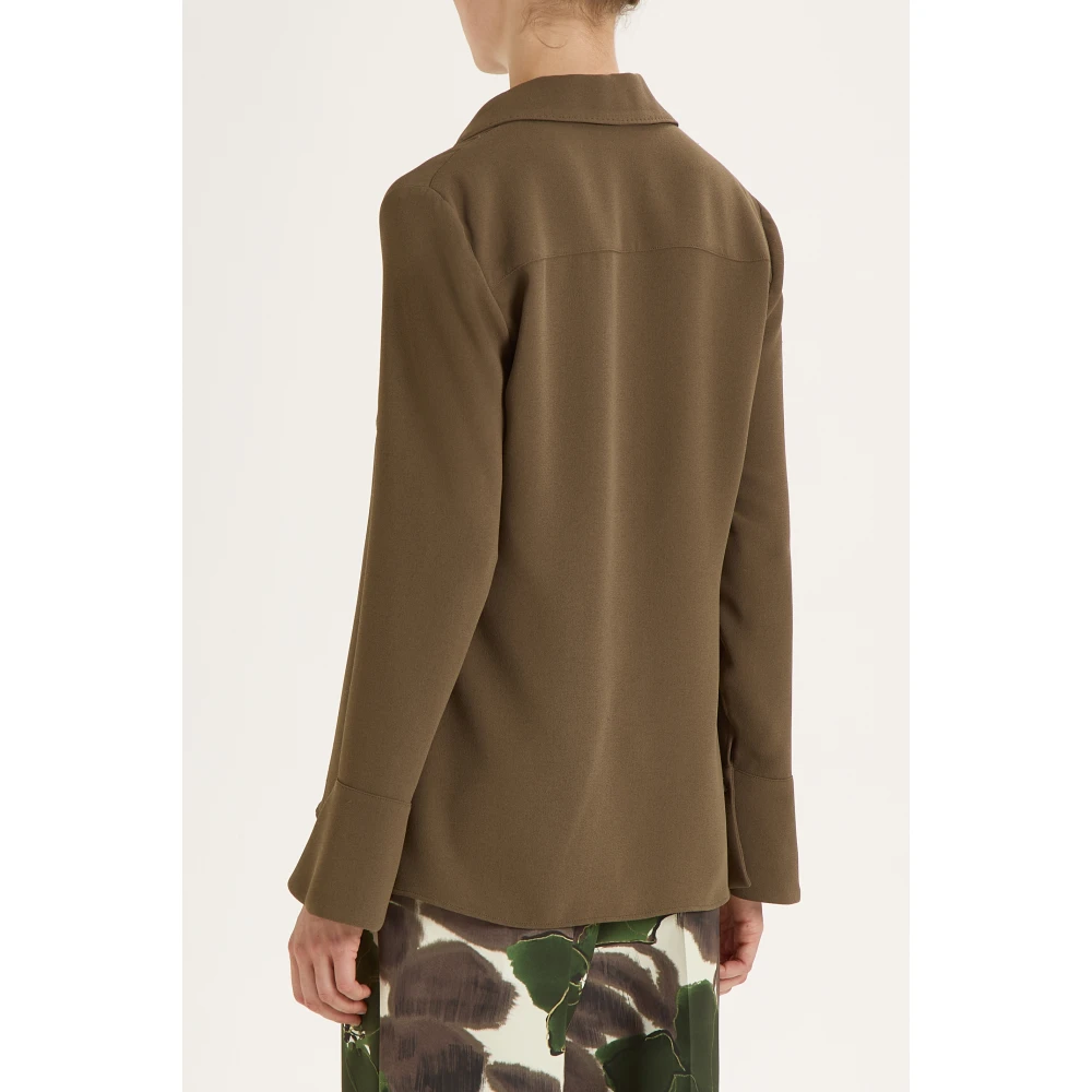 Maliparmi Elegante Crepe Shirt Green Dames