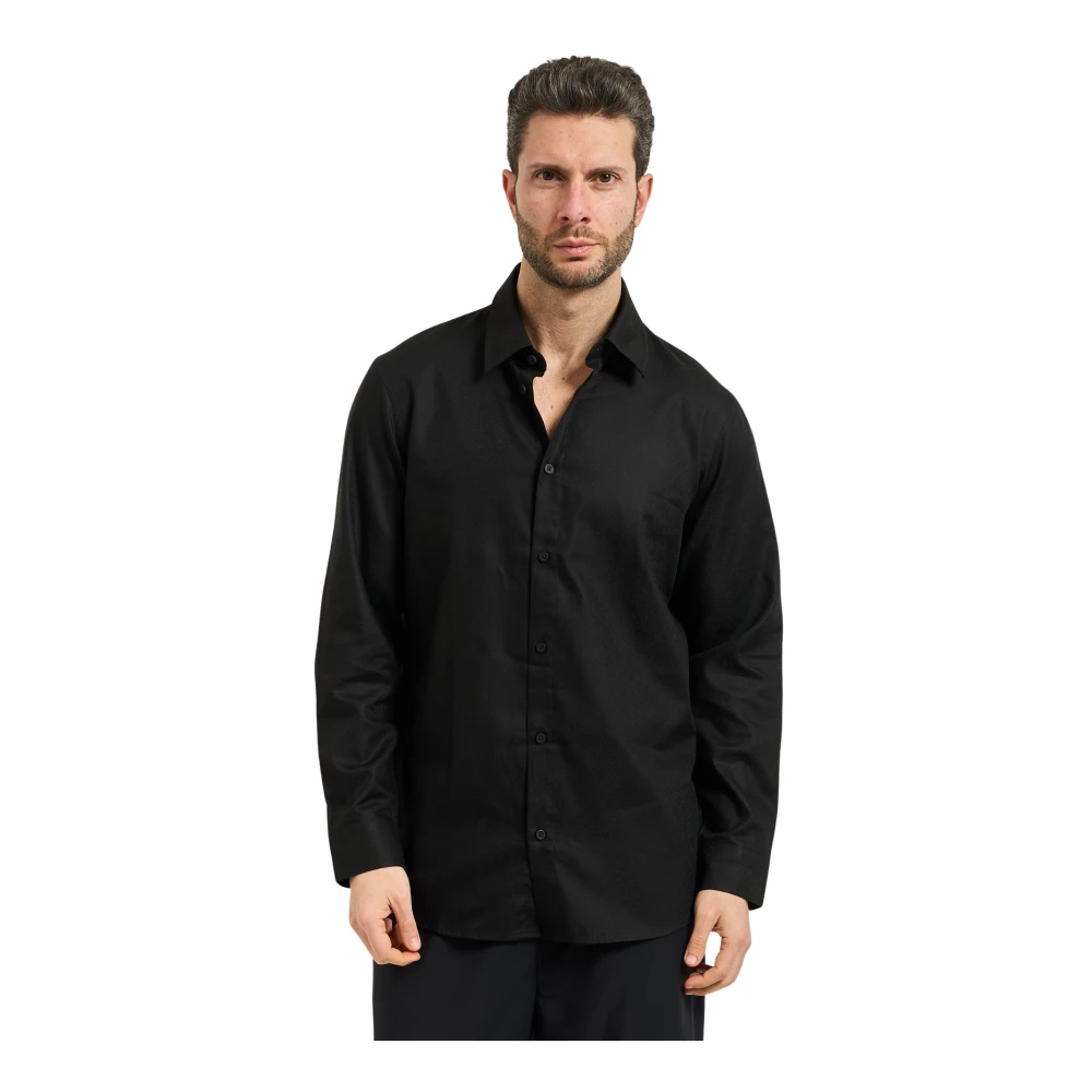 Armani Exchange Mannelijk Zwart Overhemden Heren, 2XL, Katoen, Casual Overhemd In Katoen Jacquard Met Textuur