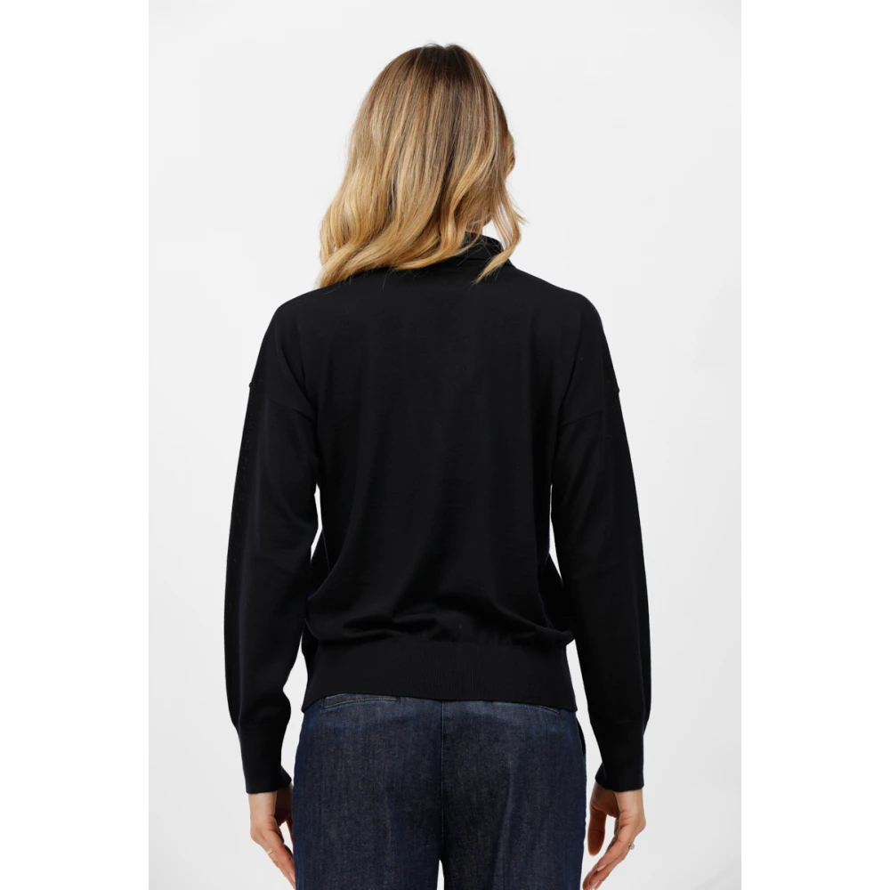 Alpha Studio Polo met wijde hals Blue Dames