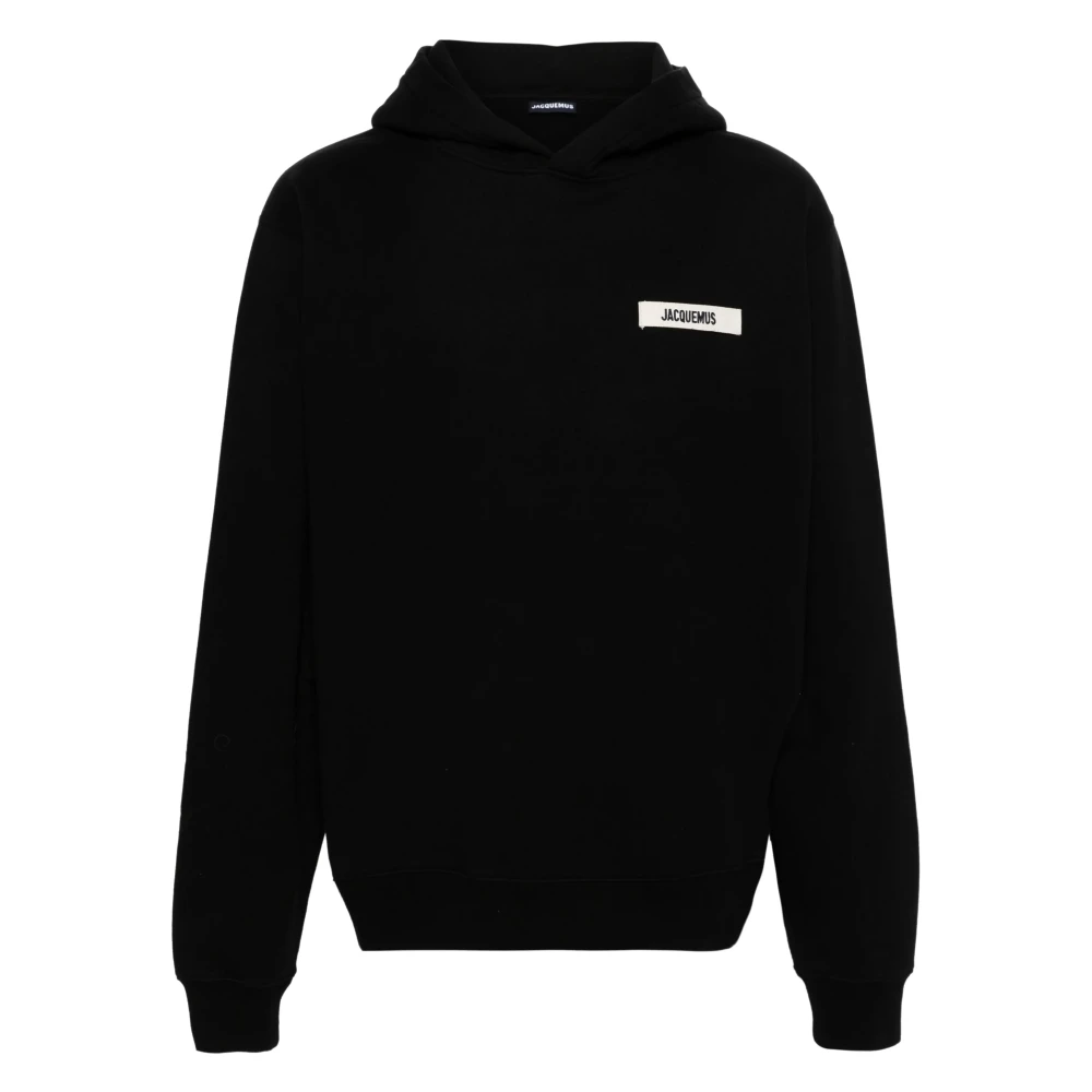 Jacquemus Luxe Katoenen Hoodie met Logo Patch Black Heren