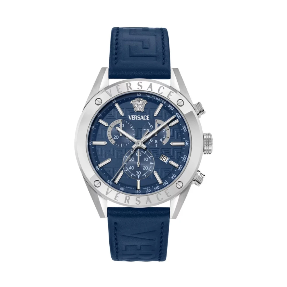 Versace Men's Blue Watches, One Size, Athletic Chrono