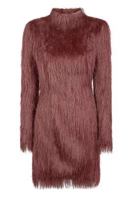 robe-courte-moulante-a-franges-et-manches-longues