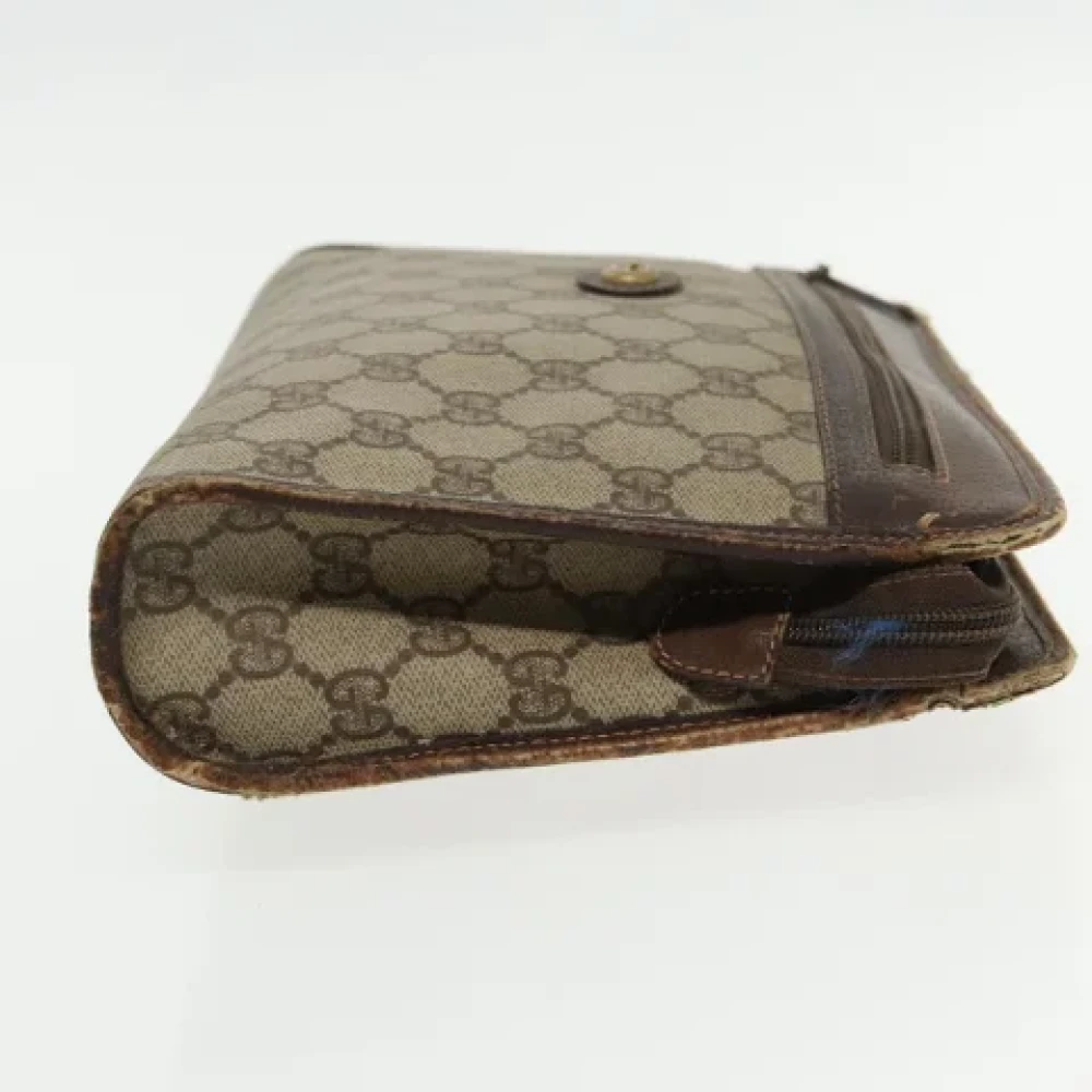 Gucci Vintage Pre-owned Canvas clutches Beige Dames