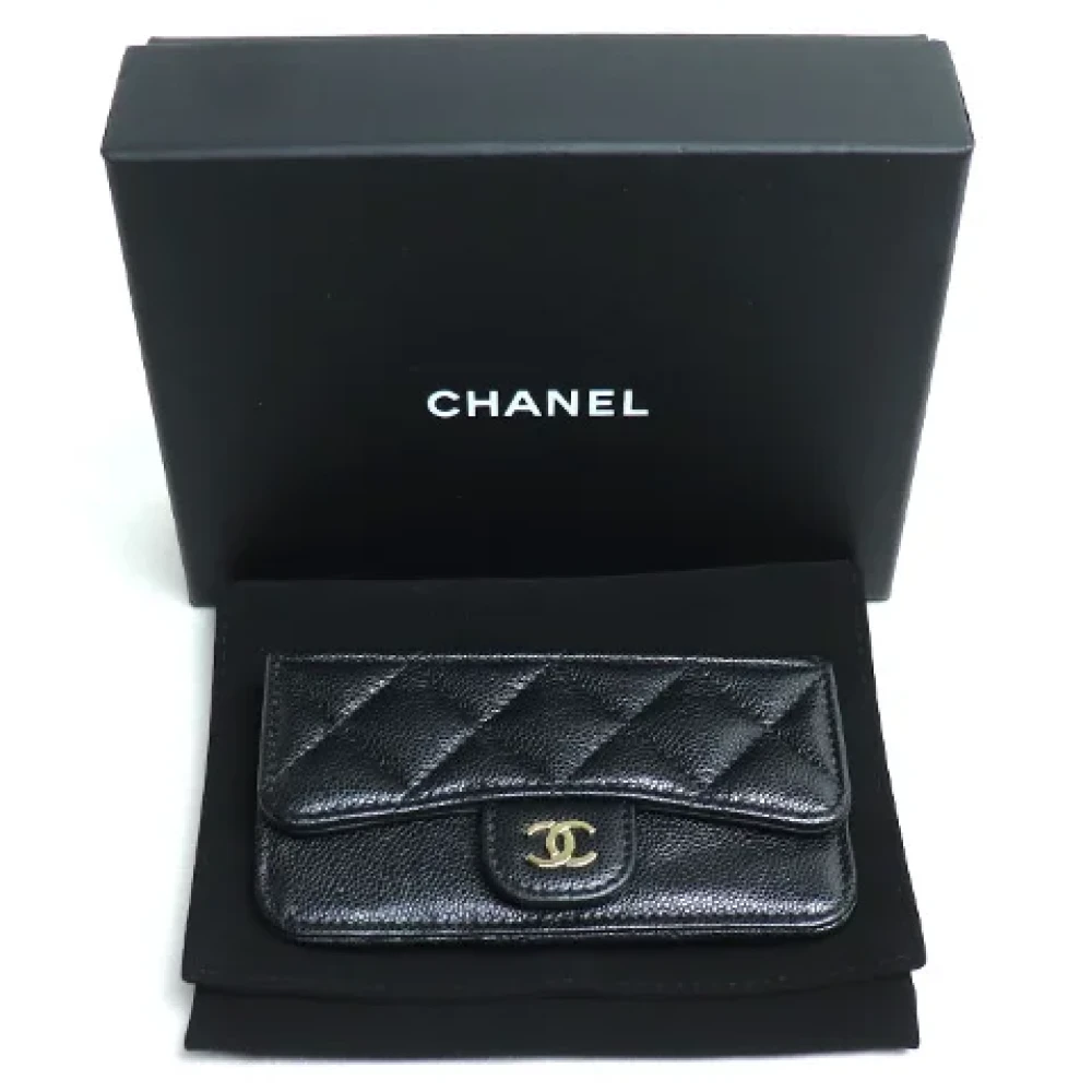 Chanel Vintage Pre-owned Leather wallets Black Dames