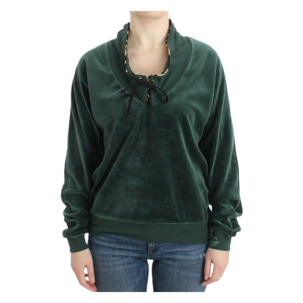 Roberto Cavalli Women's Green Mock Jumper - Sweatshirts - M - Sweatshirts & Hoodies