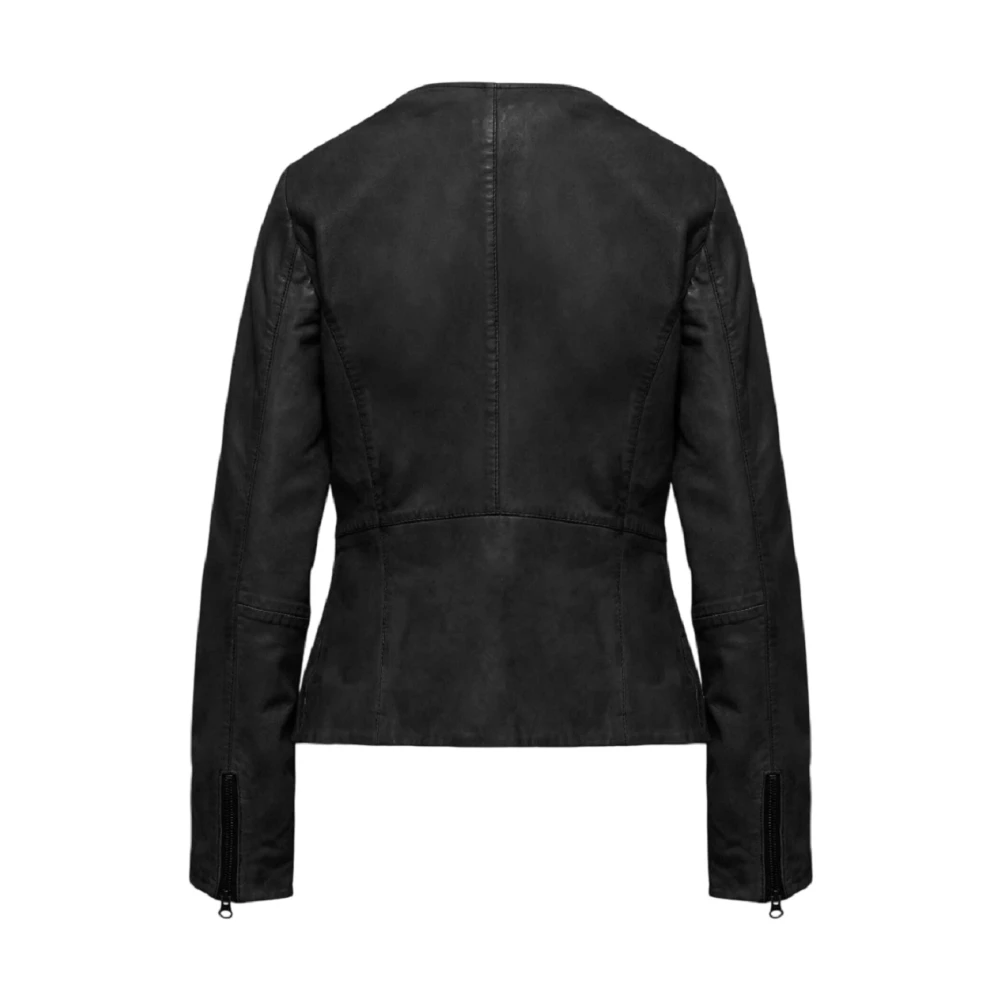 BomBoogie Zwarte Leren Jas Damesmode Black Dames