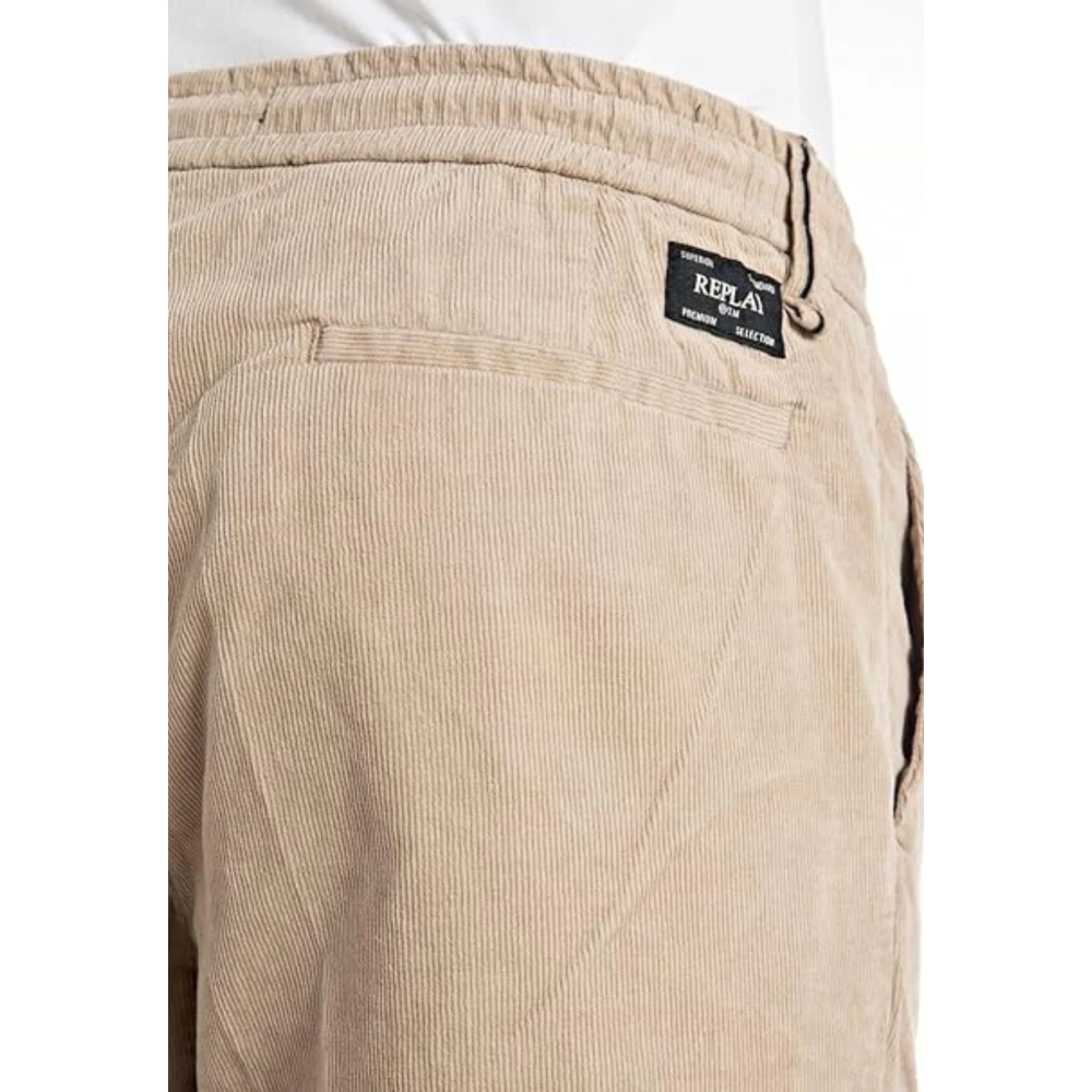 Replay Velvet Slim-fit Broek Beige Heren