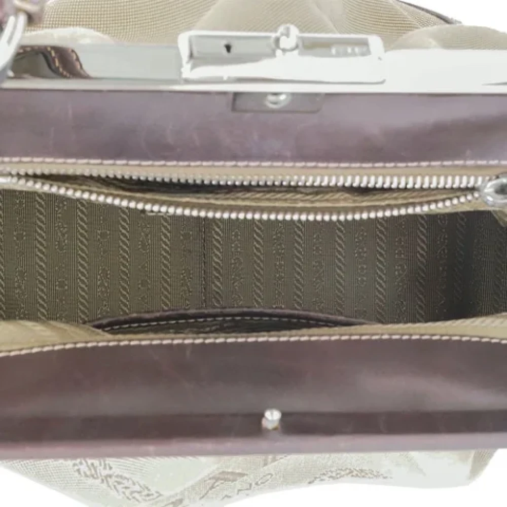 Prada Vintage Pre-owned Canvas prada-bags Brown Dames