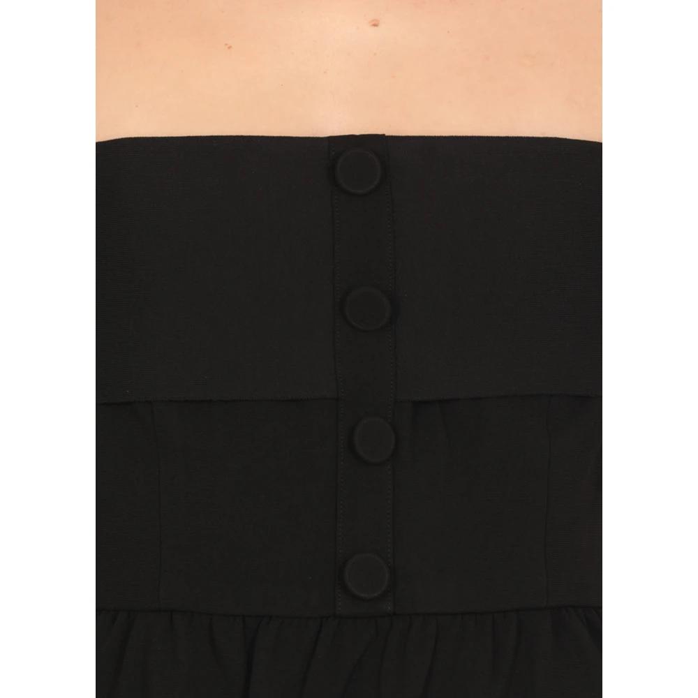 Self Portrait Zwarte Mouwloze Crepe Pak Jurk Black Dames