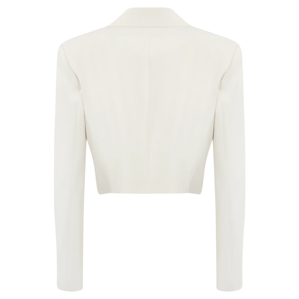 pinko Witte Crepe Jas met Ritssluiting White Dames