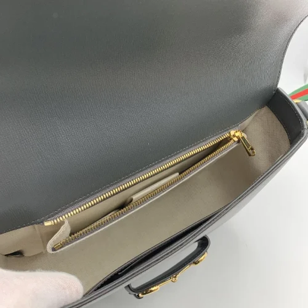 Gucci Vintage Pre-owned Leather gucci-bags Gray Dames
