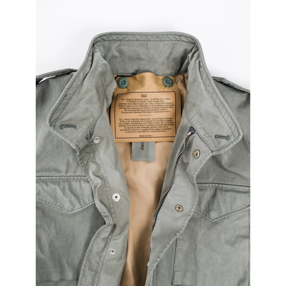 Ten C Klassieke Field Jacket met Verborgen Capuchon Green Heren
