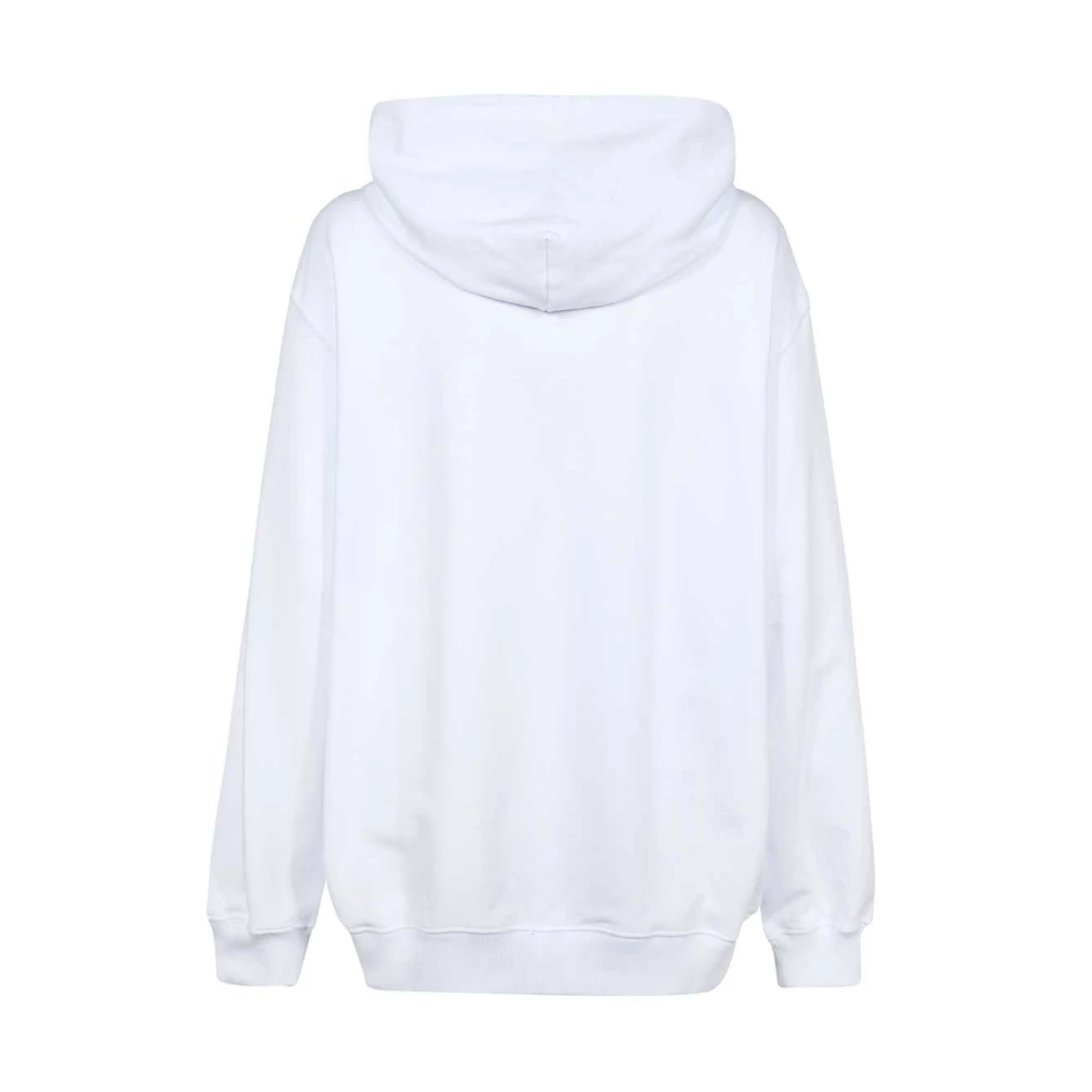 Msgm Maxi Print Katoenen Hoodie White Dames