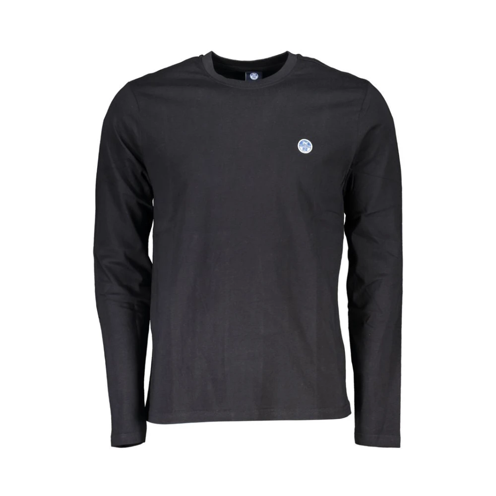 North Sails Zwart Katoenen Longsleeve Logo T-Shirt Black Heren