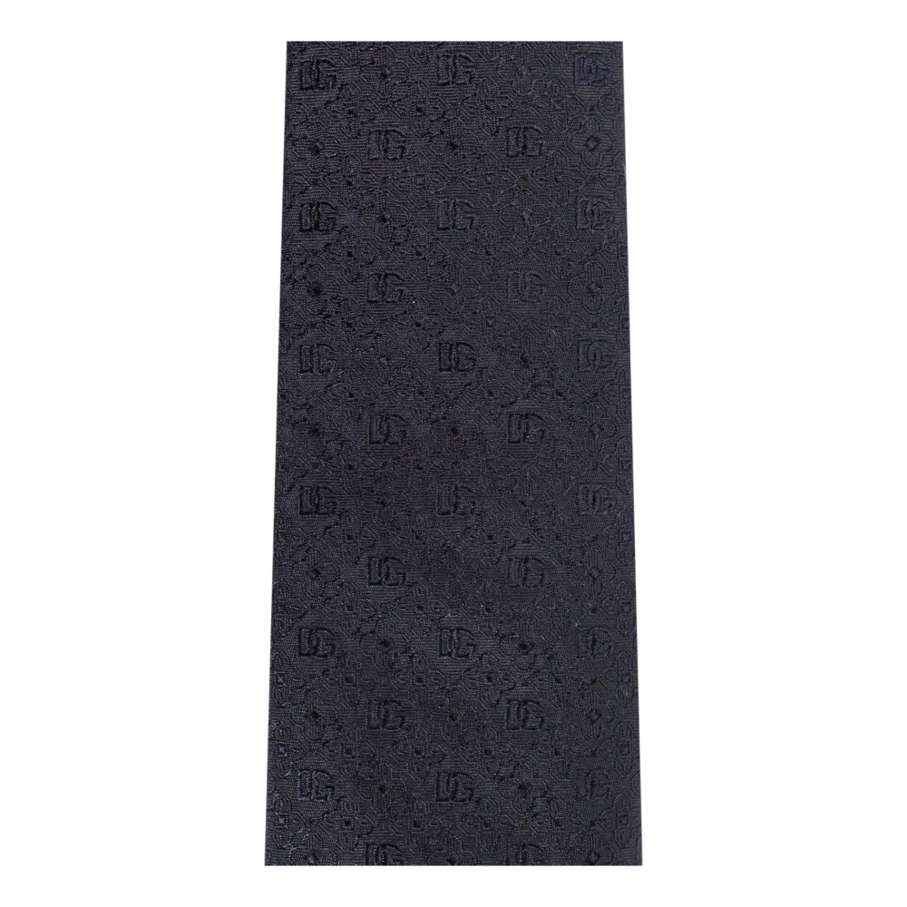 Dolce & Gabbana Zijden stropdas met monogram Black Heren
