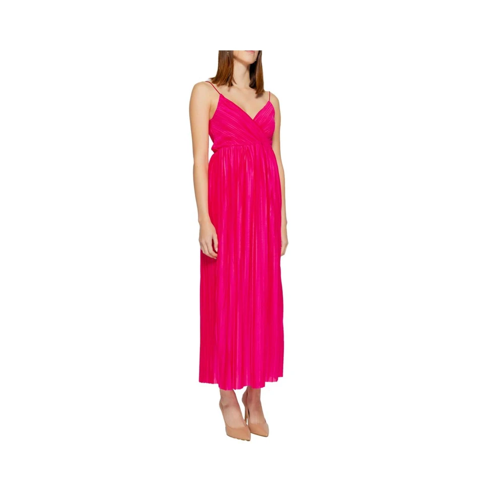 Only Multicolor Lange Polyester Jurk Lente Zomer Collectie Pink Dames