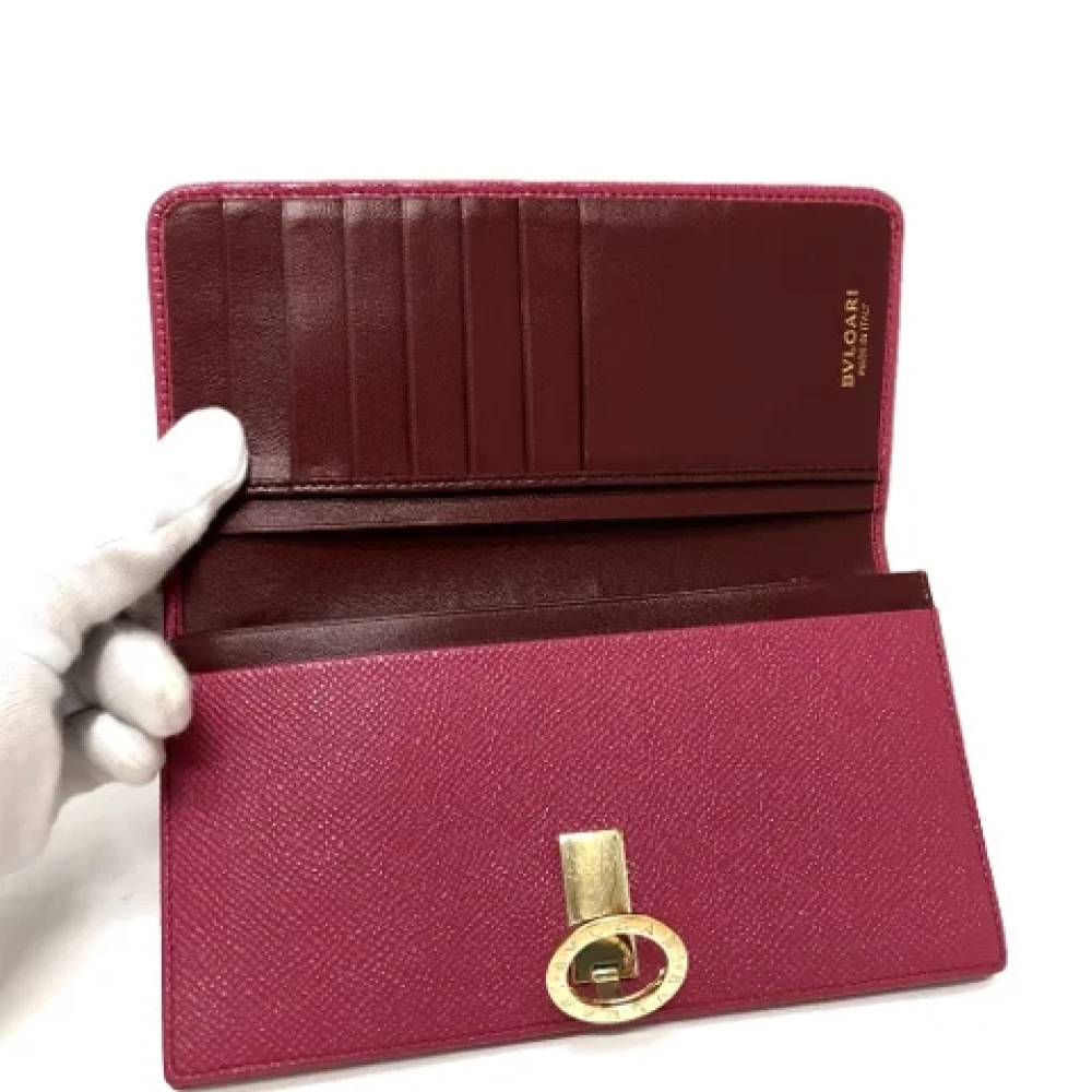 Bvlgari Vintage Pre-owned Leather wallets Pink Dames