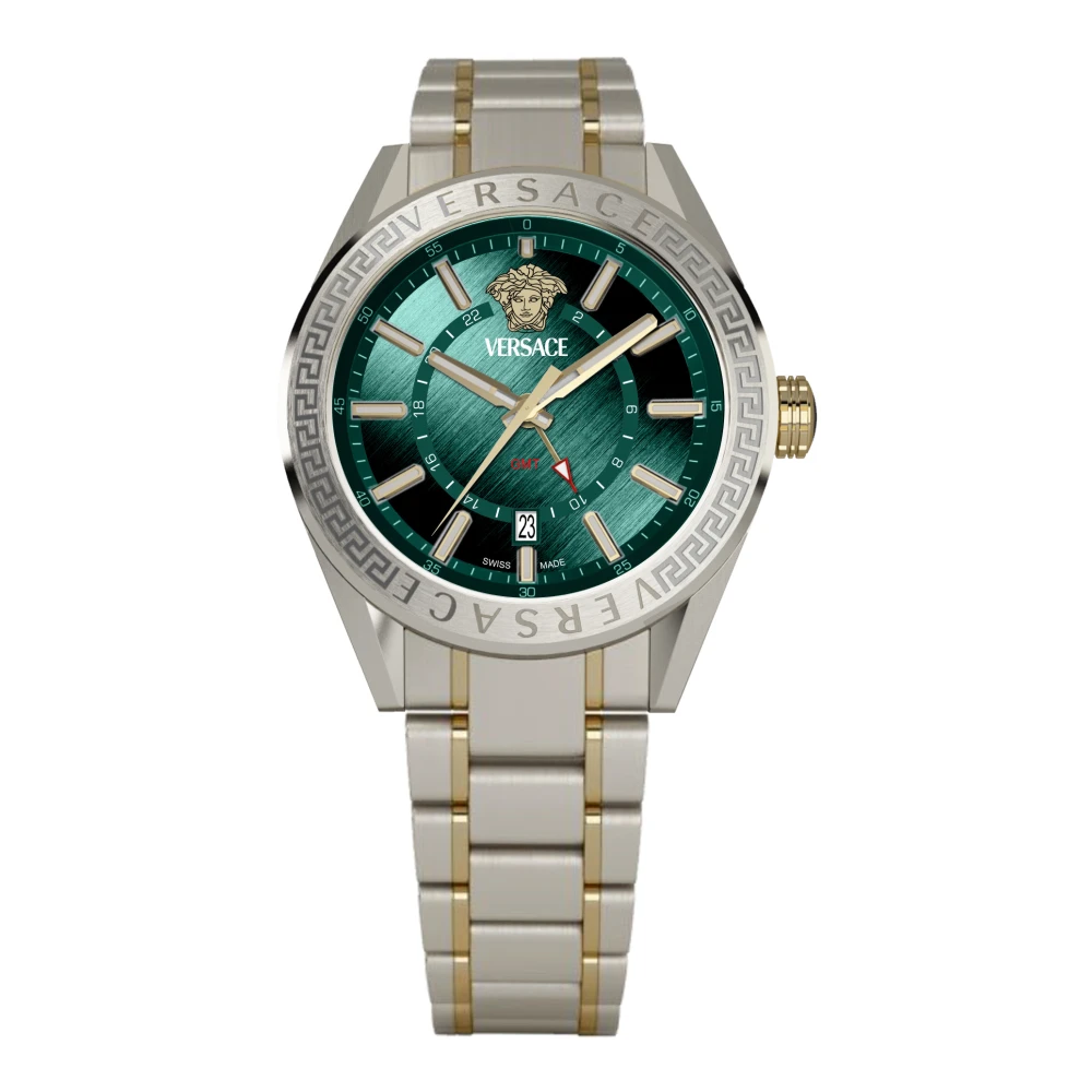 Versace , Watches, Male, Green, One Size, Watch With Gmt Function
