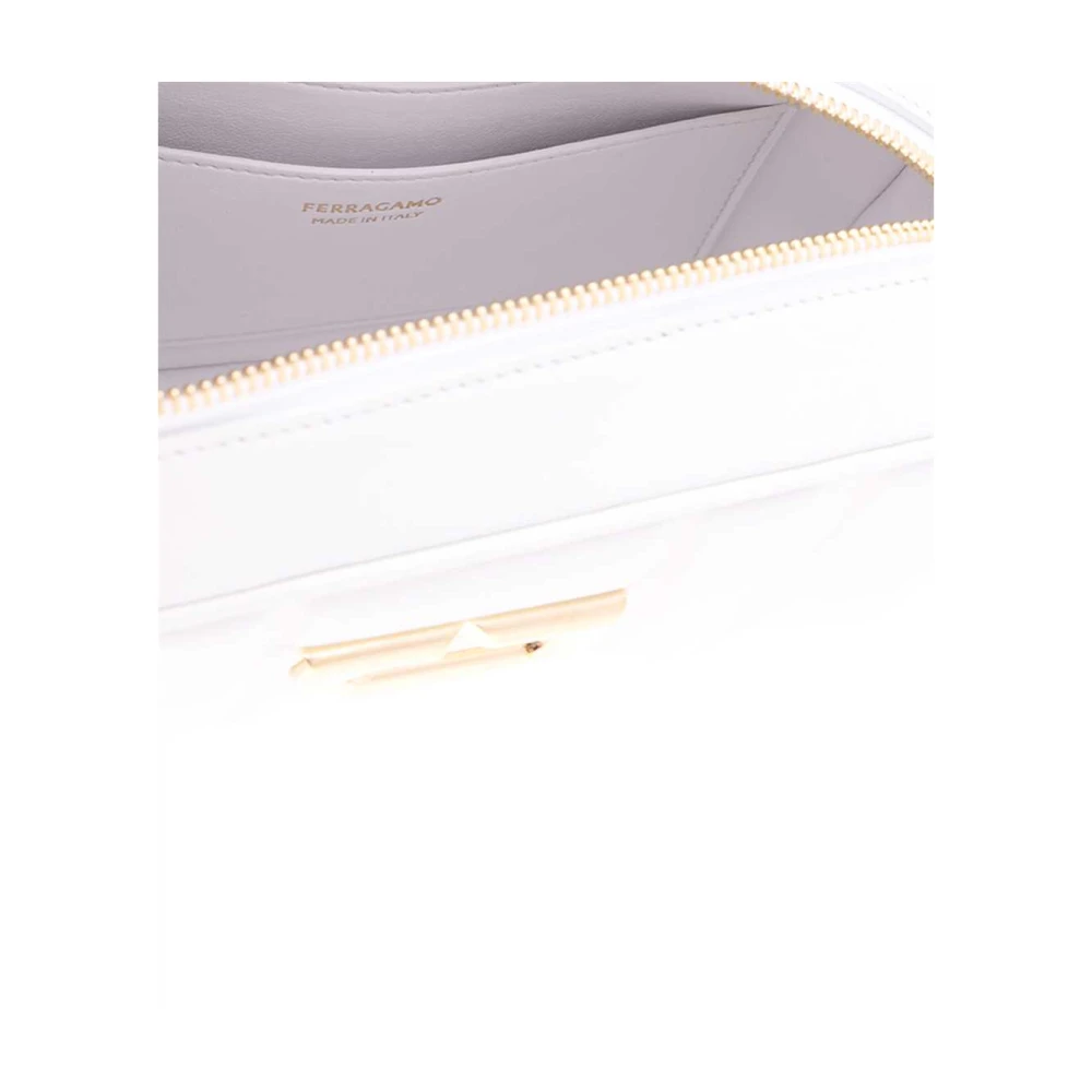 Salvatore Ferragamo Stijlvolle Leren Crossbody Tas White Dames