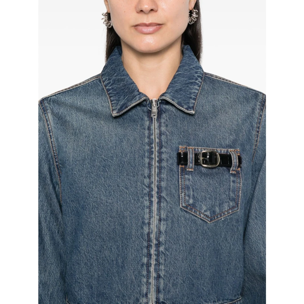 Coperni Denimjack met gespdetail Blue Dames