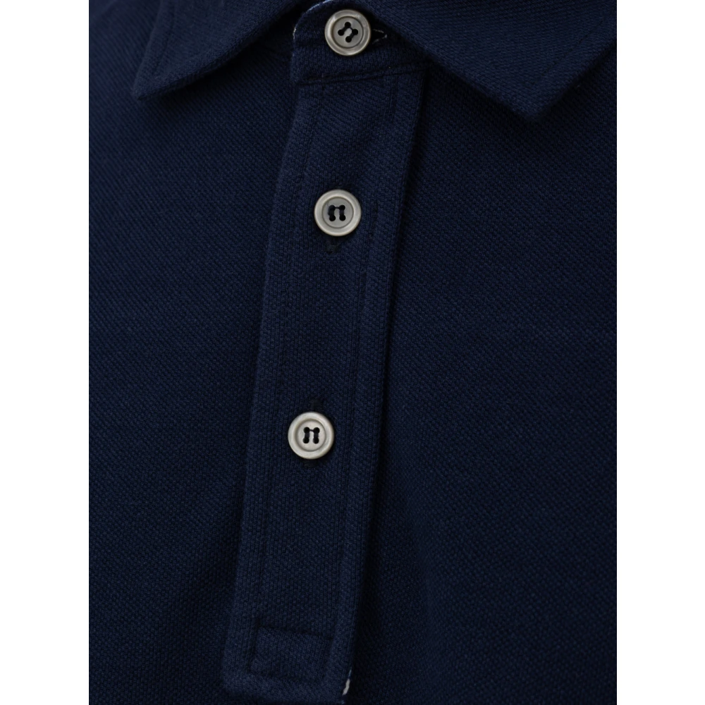 Canali Blauw poloshirt met korte mouwen Blue Heren