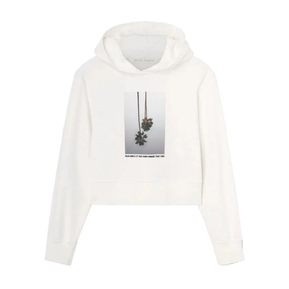 Palm Angels Mirage Fitted Hoodie White Heren