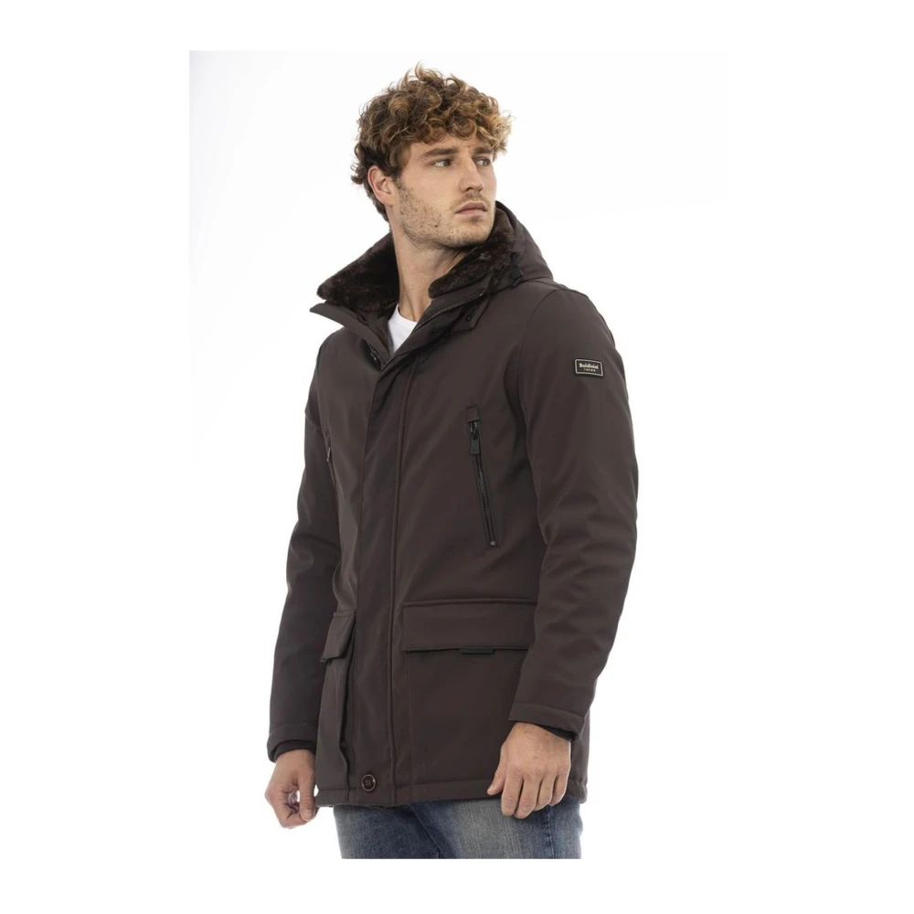 Baldinini Bruine Hooded Zip Jacket met Zakken Brown Heren