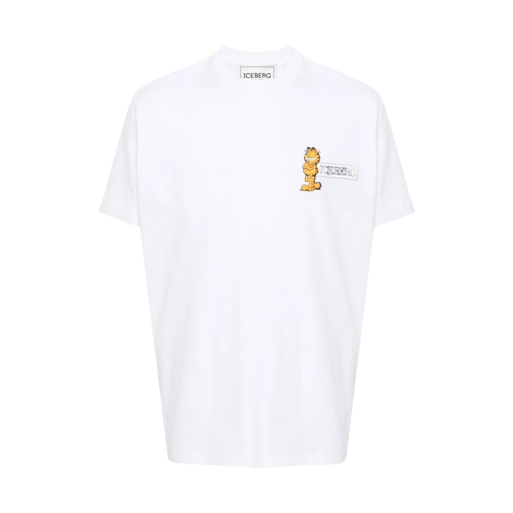 Iceberg Garfield Print Katoenen T-shirt White Heren