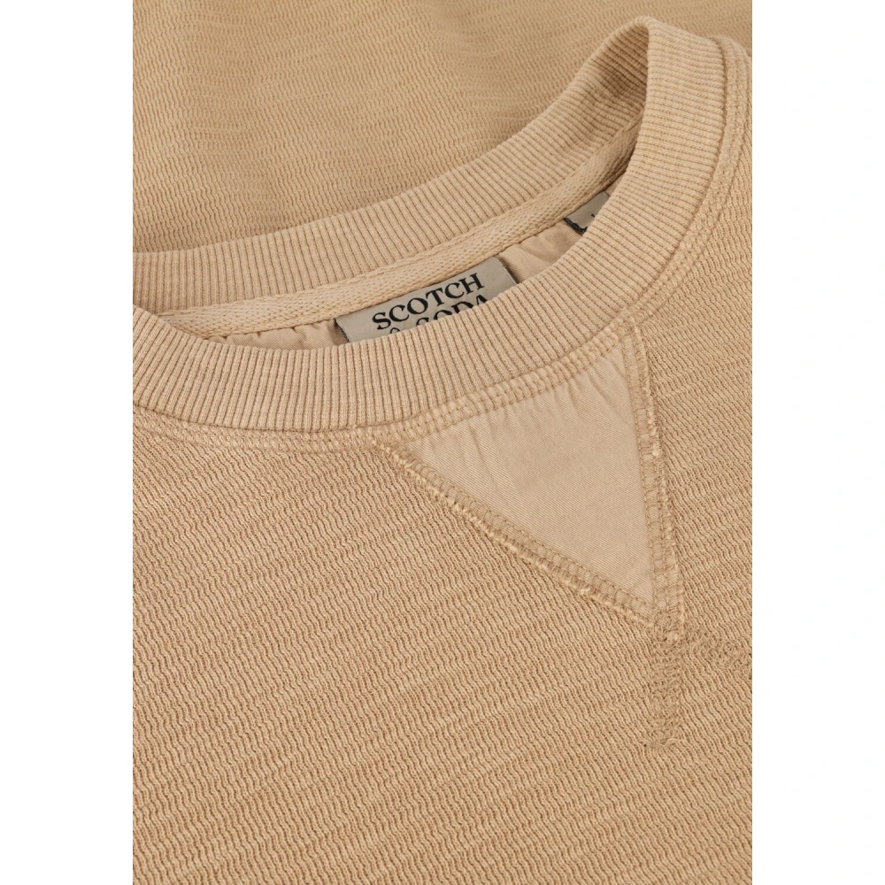 Scotch & Soda Zand Gestructureerd Sweatshirt voor Heren Beige Heren