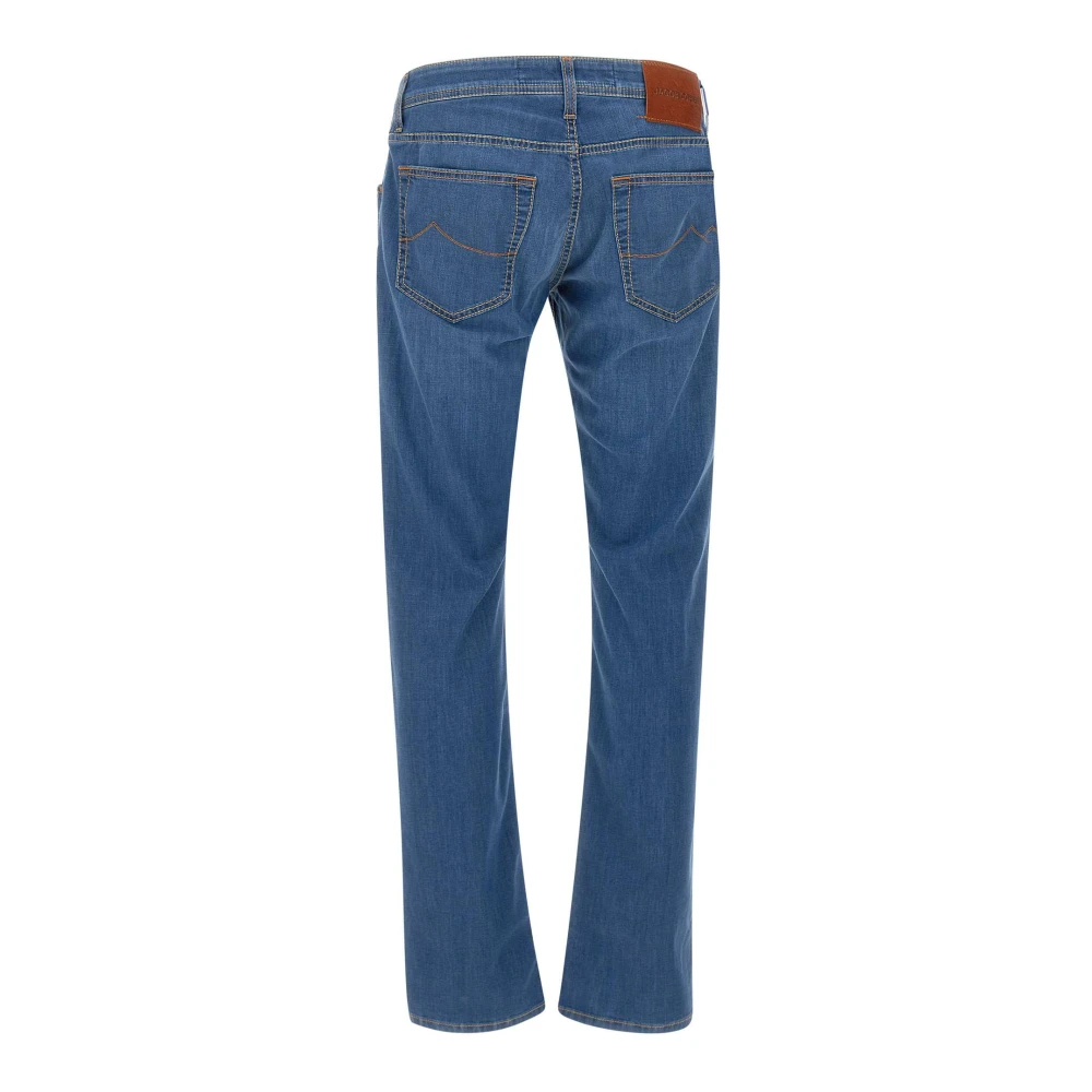 Jacob Cohën Blauwe Stretch Denim Jeans met Pochette Blue Heren